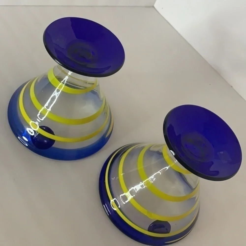 MARTINI GLASSES ART HAND BLOWN GLASSES
